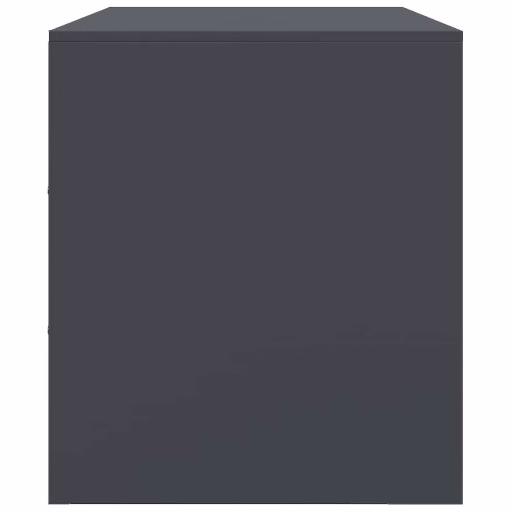 Berkfield Home Anthracite Steel TV Cabinet in Dark Grey, W/D/H: 99 x 39 x 44 cm – 4