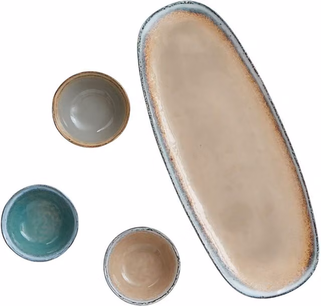 Vinga Nomimono Stoneware Serving Bowl Set in Beige – 1