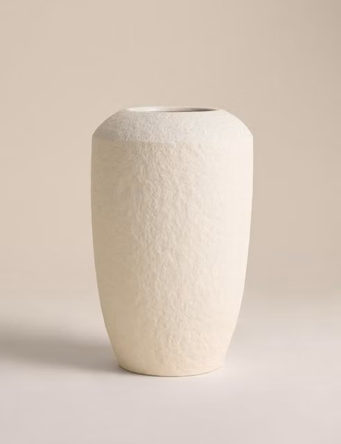 M&S Beige Ceramic Tapered Tabletop Vase