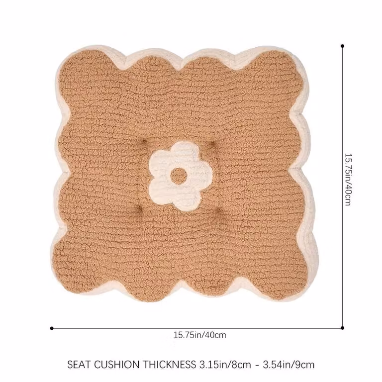 Kelvenix Plush Cotton Dining Chair Seat Pads in Brown, W: 100 cm x L: 190 cm