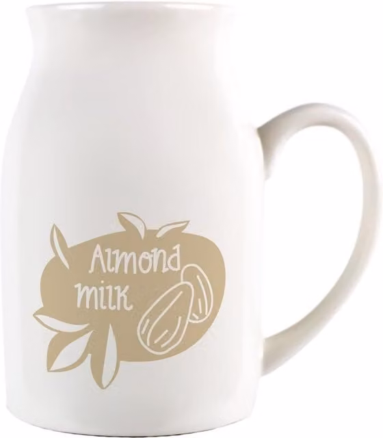 Purely Home Boho Small Ceramic Milk Jug in Beige and White