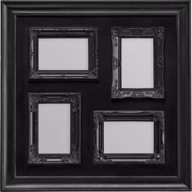 Orsina Multi Photo Frame in Black and Beige Plastic for 4 Photos