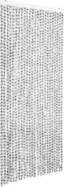 Berkfield Home Insect Chenille Curtain in Light and Dark Grey, W: 100 cm, H: 220 cm – 1