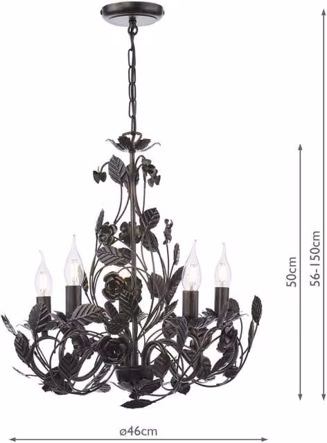 Dar Lighting PRI0554 Classic Metal Lamp in Black and Bronze