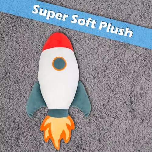 VFM e-Store White Rocket Plush Wall Decoration for Kids and Christmas Parties, W/H: 51 x 25 cm – 4