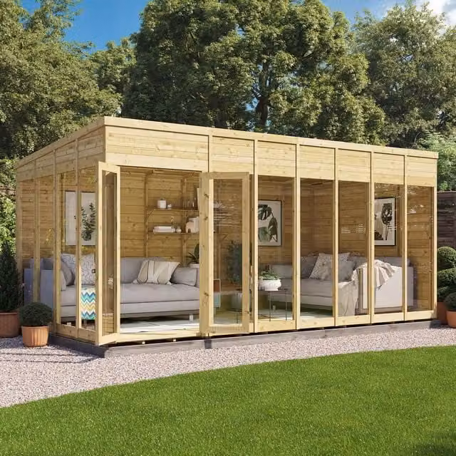 BillyOh Switch Pent Tongue and Groove Summerhouse in Brown