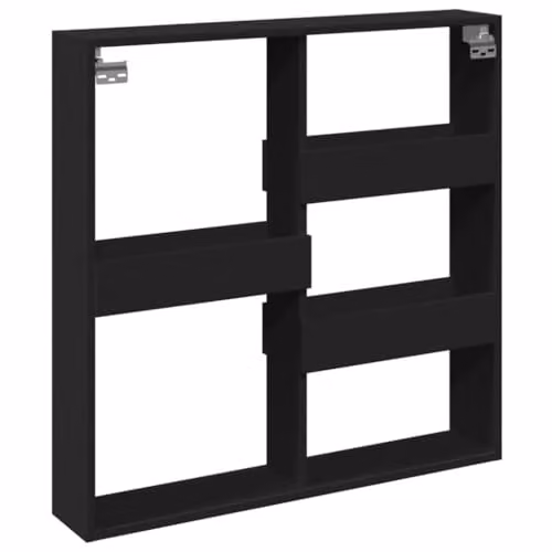 vidaXL Modern Wall Mounted Cabinet in Black with Internal Shelves and Hinged Doors, W/D/H: 80 x 15 x 80 cm – 5