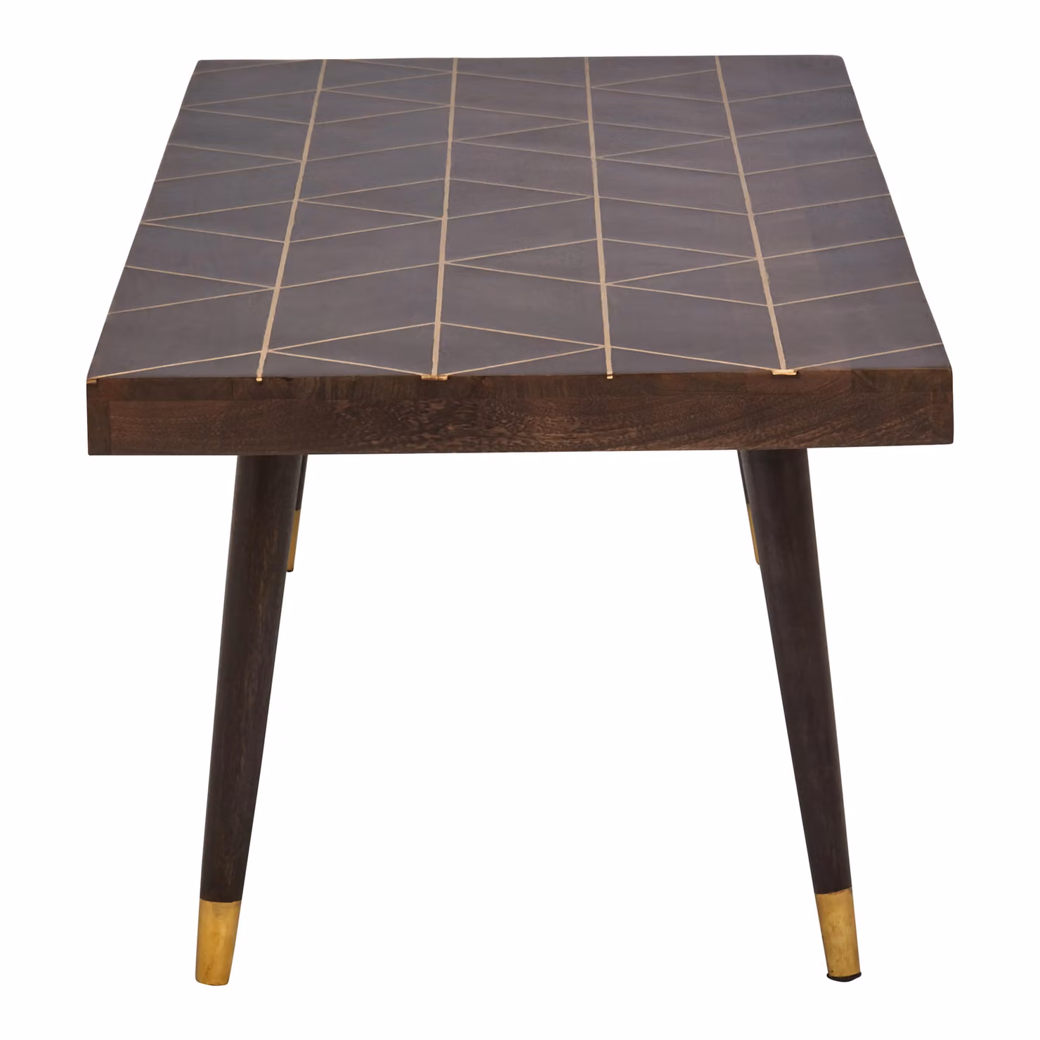 Fifty Five South Mid-Century Geometric Mango Wood and Gold Rectangular Coffee Table, Brown and Gold – 2