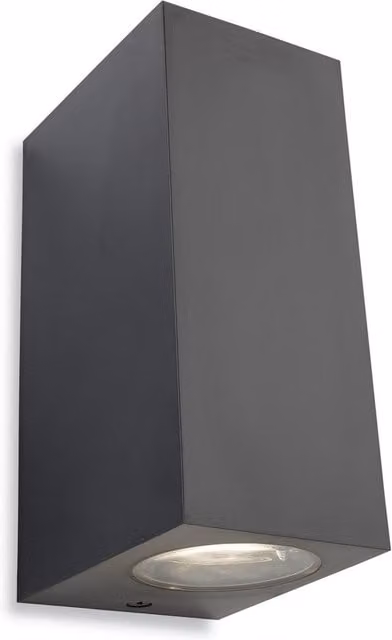 Firstlight Hawk Outdoor Up Down Twin Wall Light in Grey, IP54, GU10