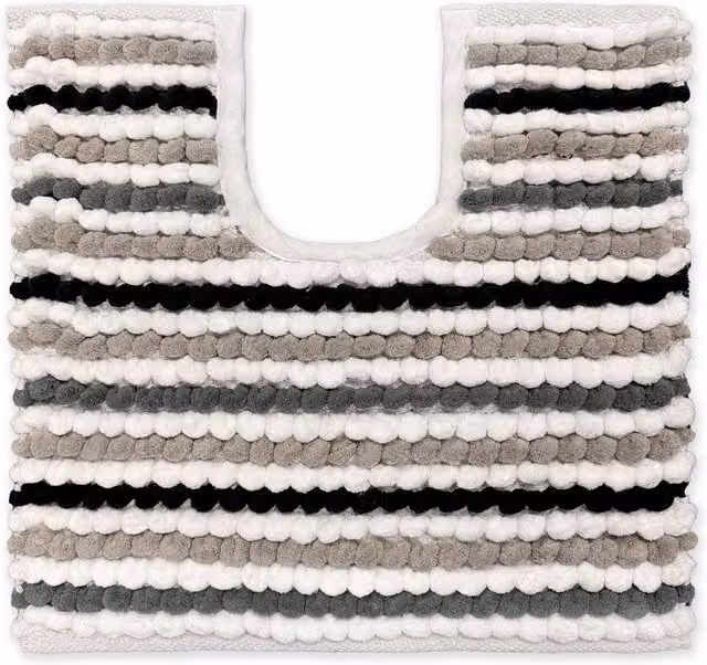 Allure Bath Fashions Striped Chunky Bobble Toilet Mat in Grey, W/D/H: 50 x 50 x 5 cm – 5