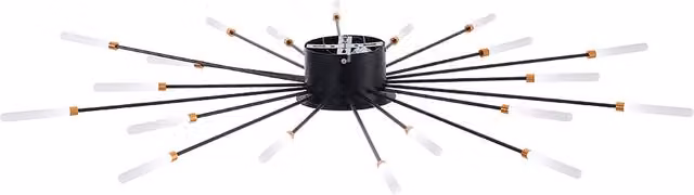 Livingandhome Modern LED Ceiling Light Fixture with 20 Arms in Black
