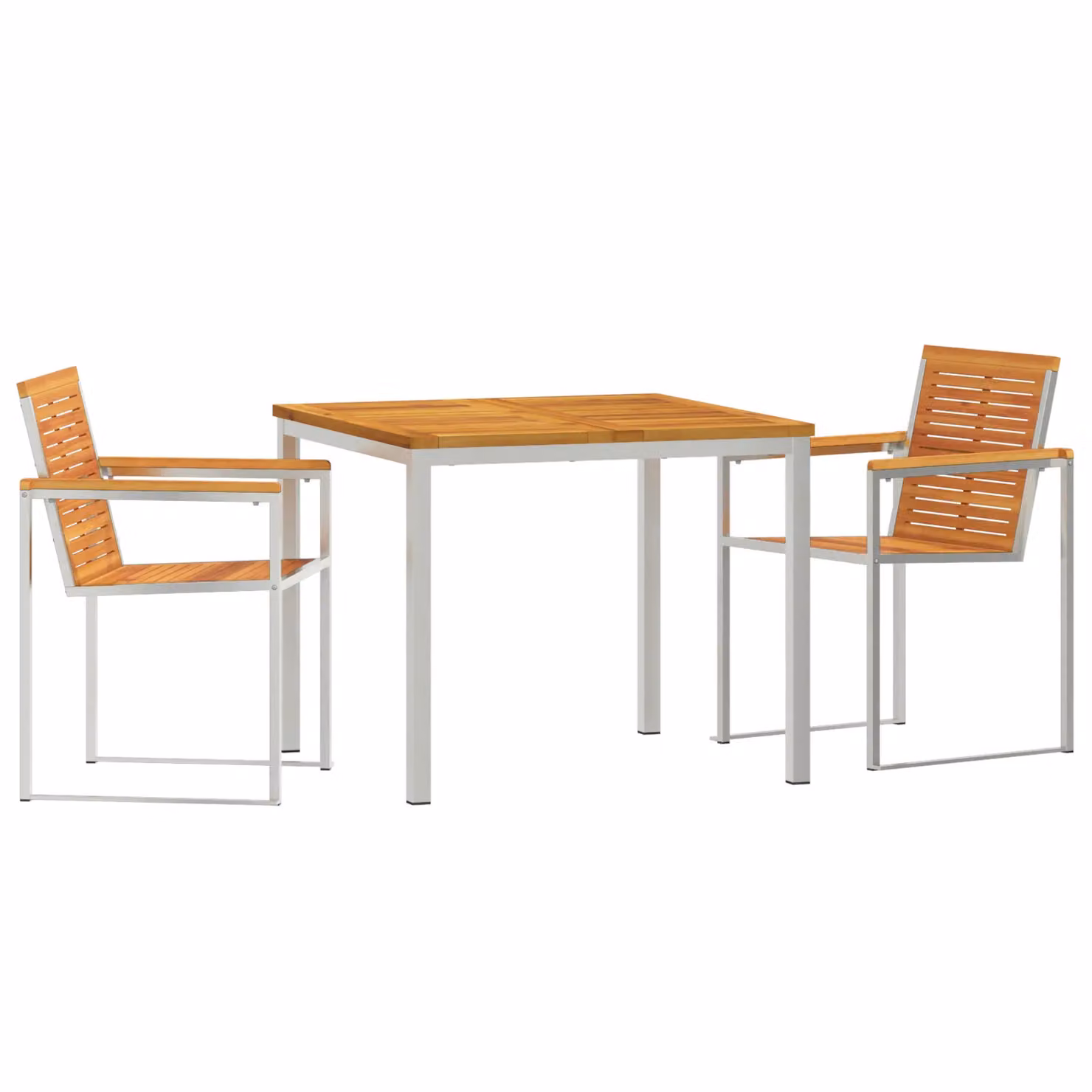 Berkfield Home 3 Piece Acacia Wood Garden Dining Set in Brown – 2