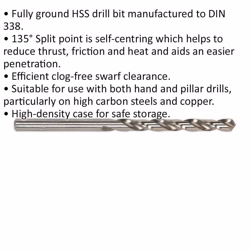 Loops 10 Pack Silver HSS Twist Drill Bits, 3 x 60mm – 2