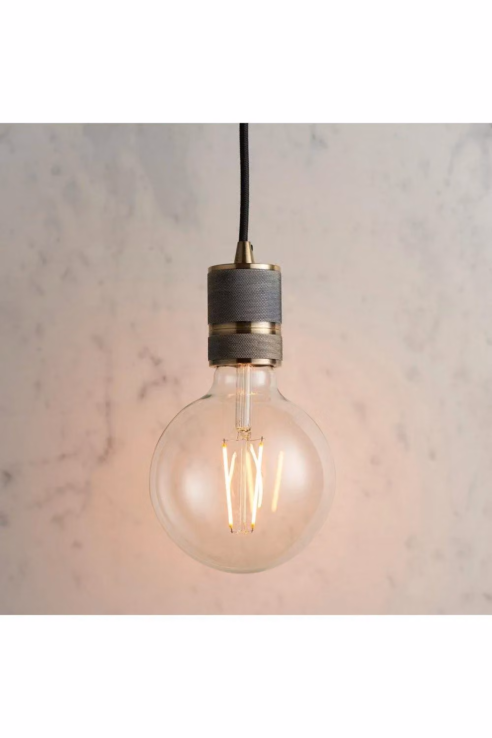 Netlighting Urban 1 Light Pendant Lamp in Gold and Antique Brass with E27 Socket – 2