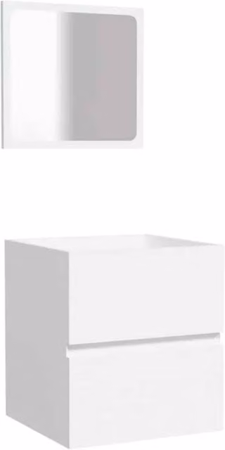 Berkfield Home Modern White Wall Mounted Bathroom Cabinet with Mirror and Drawers in Matt MDF
