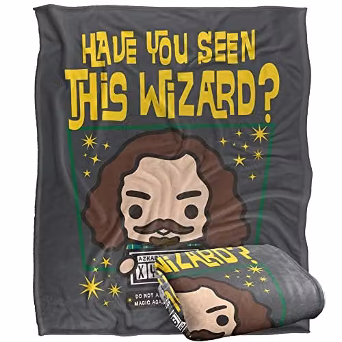 LOGOVISION Harry Potter Sirius Black Chibi Super Soft Fleece Throw Blanket, White and Multicolour, W: 152 cm, D: 127 cm