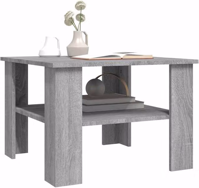 Berkfield Home Decorative Coffee Table in Grey Sonoma, W/D/H: 60 x 60 x 42 cm – 1