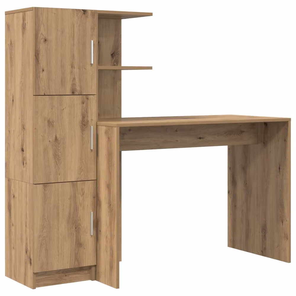 Berkfield Home Modern Wall Mounted Floating Writing Desk in Oak and Grey – 2