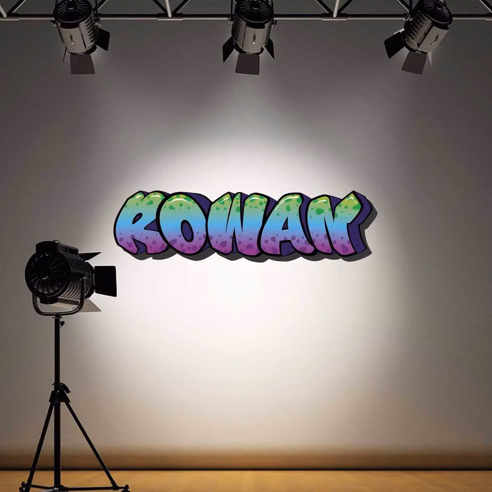 60 SECOND MAKEOVER Personalised Graffiti Name Wall Sticker Decal in Purple, Green and Blue, Width: 100 cm – 3