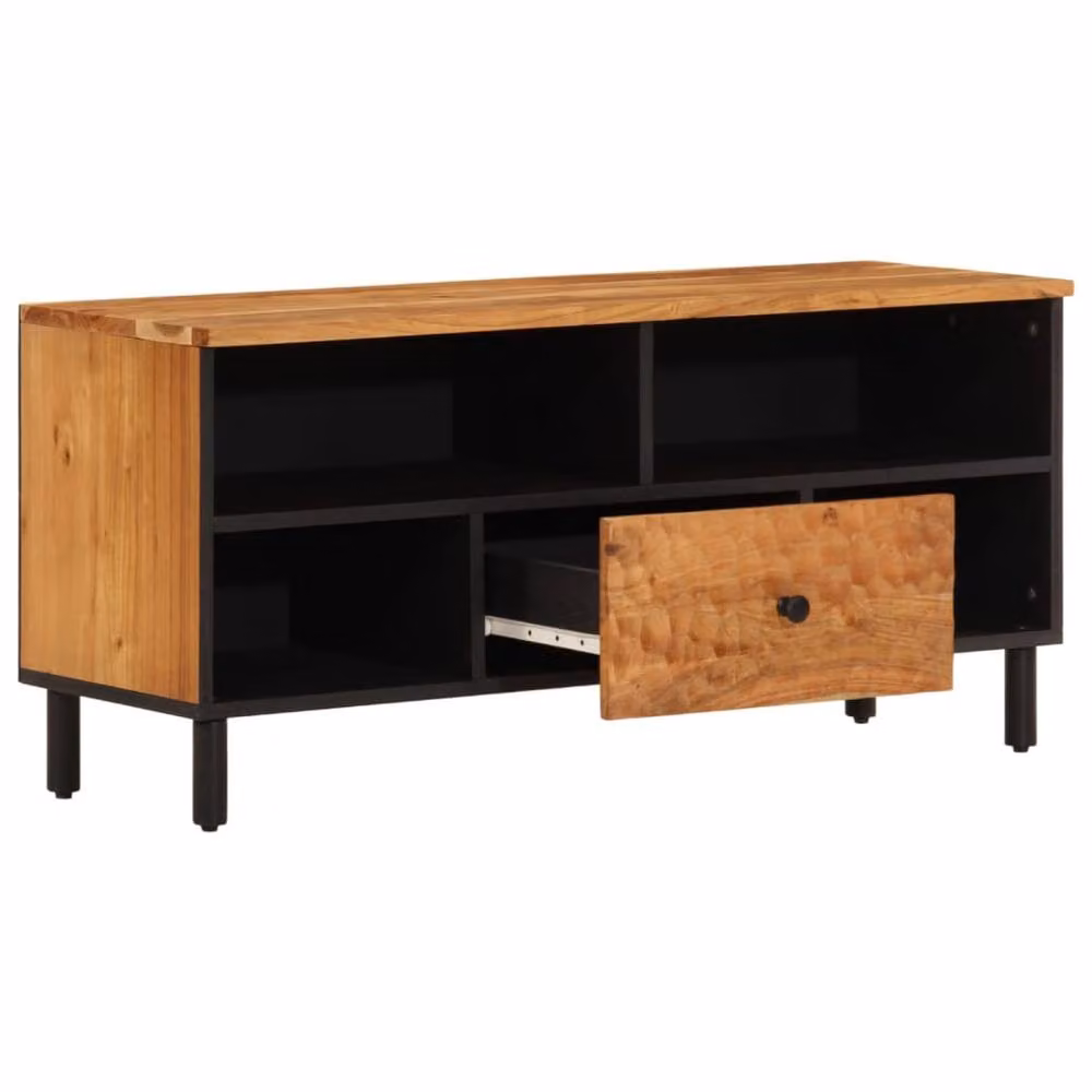 Berkfield Home Industrial Acacia Wood TV Cabinet in Brown, W/D/H: 100 x 33 x 46 cm – 4