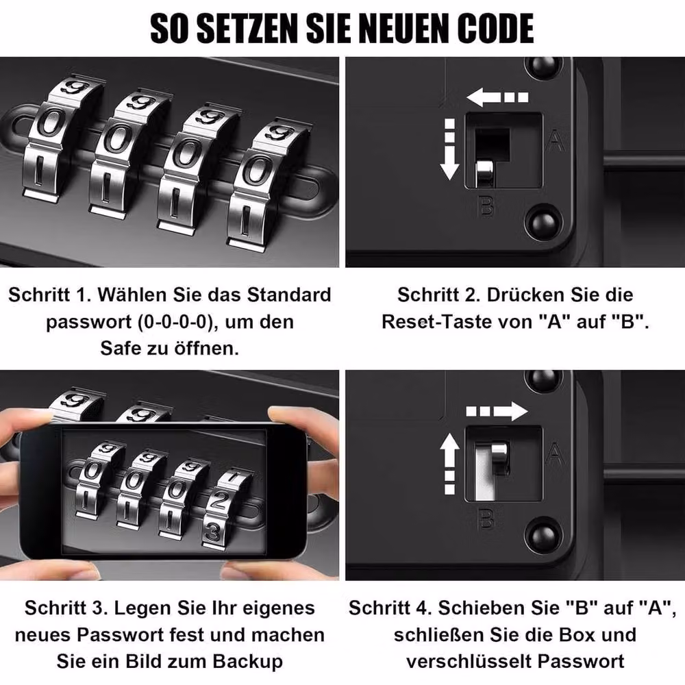 SPETLEK Portable Travel Security Safe Box with Code Lock, Black – 3