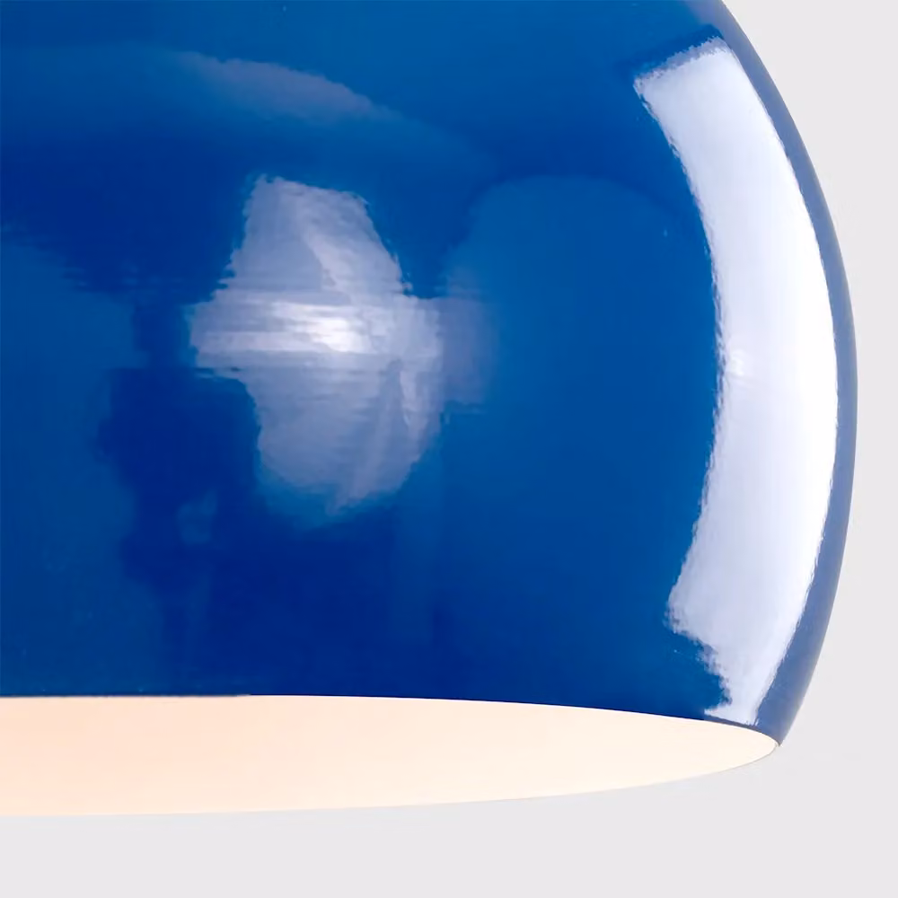 MiniSun Retro Gloss Blue Arco Style Dome Ceiling Pendant Light Shade, Width: 20 cm – 3