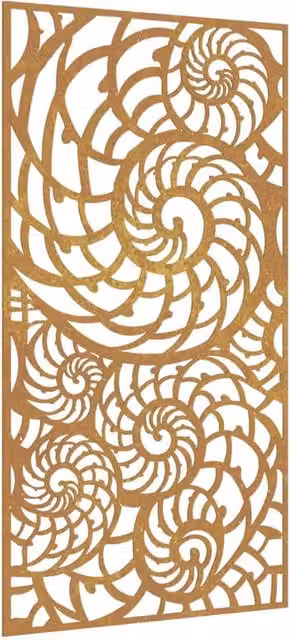 Berkfield Home Garden Shell Design Corten Steel Wall Decoration, Brown, W: 105 cm, H: 55 cm