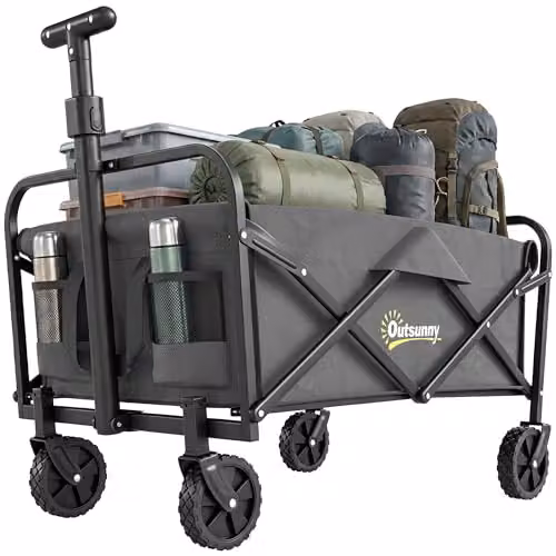 Outsunny 93L Heavy Duty Festival Trolley on Wheels, Grey