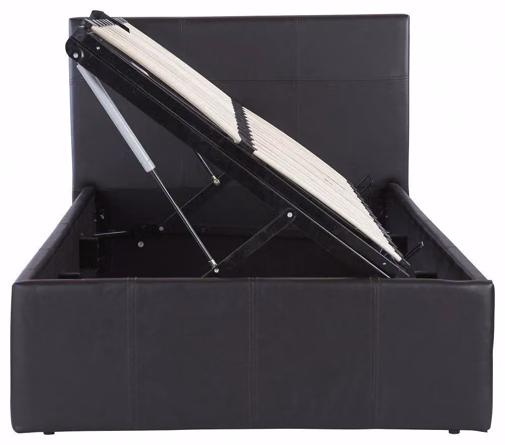 Kosy Koala Black Faux Leather Ottoman Storage 3ft Single Bed Frame with Lift Up Base – 4