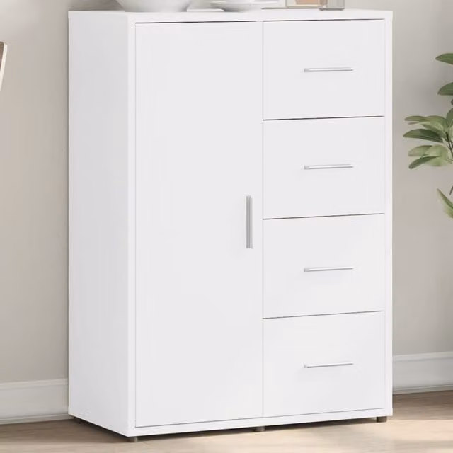 Berkfield Home Modern White Matt Sideboard, W/D/H: 60 x 31 x 84 cm
