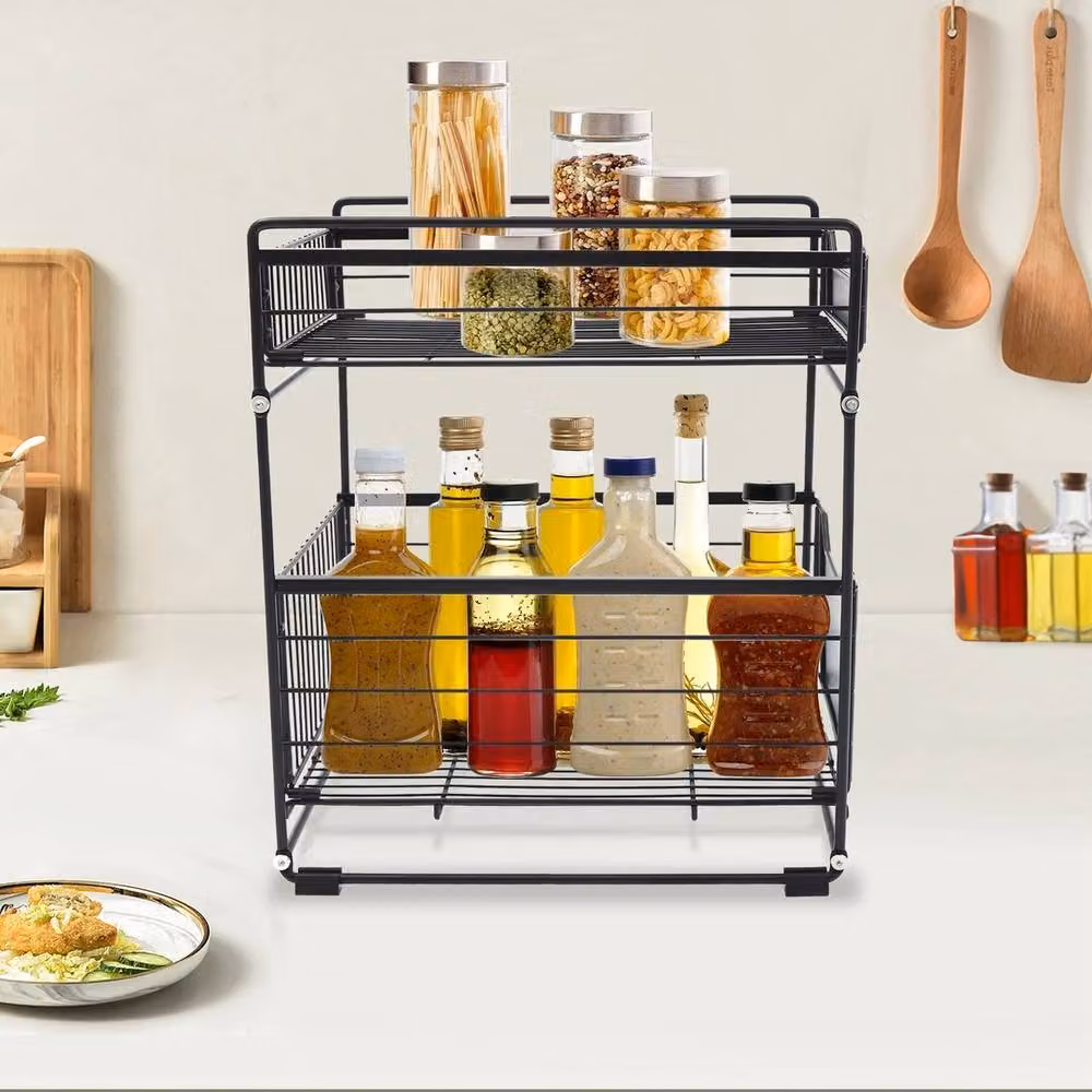 EONLION Black Kitchen Sink Storage Shelf – 3