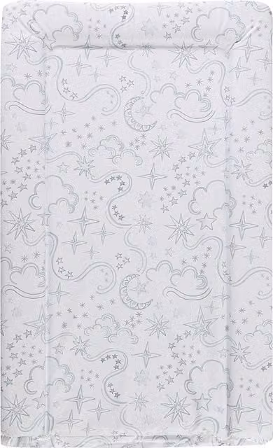 Babycurls Foldable Travel Baby Changing Mat in White with Stars and Swirls Sketches
