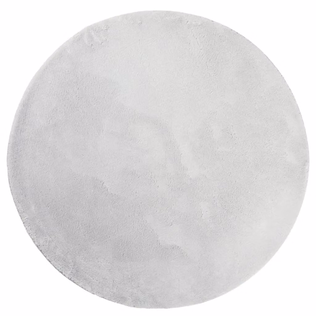Berkfield Home HUARTE Round Short Pile Washable Grey Rug, Diameter: 120 cm – 2