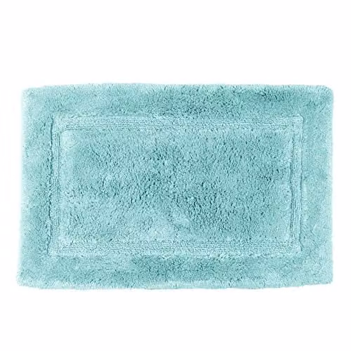 Allure Bath Fashions Bamboo Cotton Non-Slip Bath Mat in Duck Egg Blue, W: 50 cm, D: 80 cm