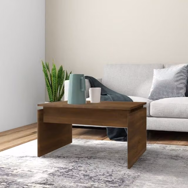 Berkfield Home Brown Oak Coffee Table, W: 68 cm, D: 50 cm, H: 38 cm