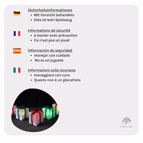 Garden Mile Set of 5 Battery Operated LED Light Up Christmas Gift Boxes in Multicolour, Red and Green – 2