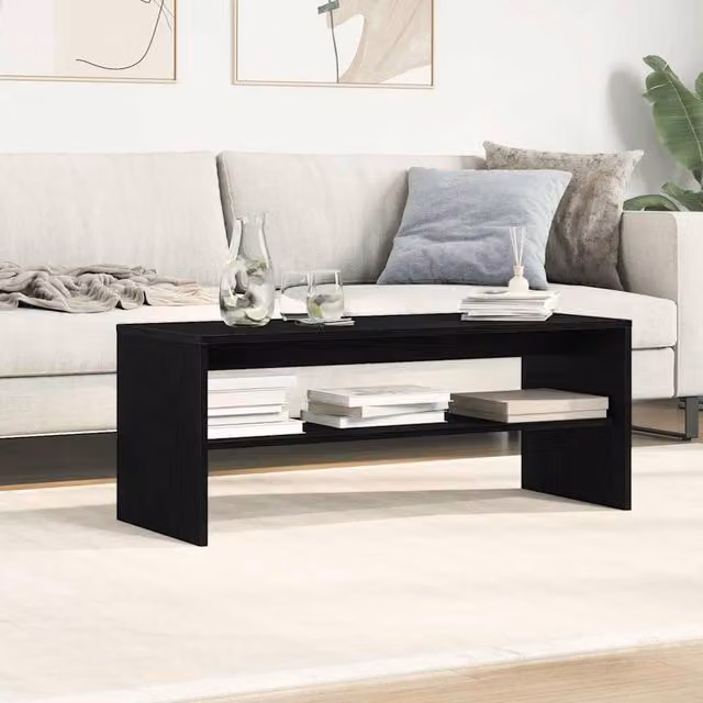Berkfield Home Black Oak TV Cabinet in Matt MDF, W/D/H: 100 x 40 x 40 cm – 1