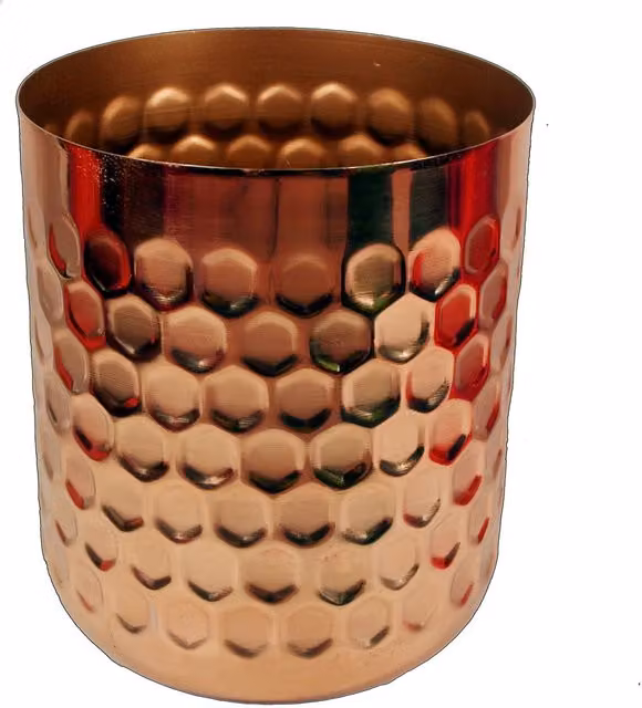 Leaf Honeycomb Metal Planter in Bronze with Leaf Design, W/D/H: 18 x 15.5 x 15.5 cm – 2