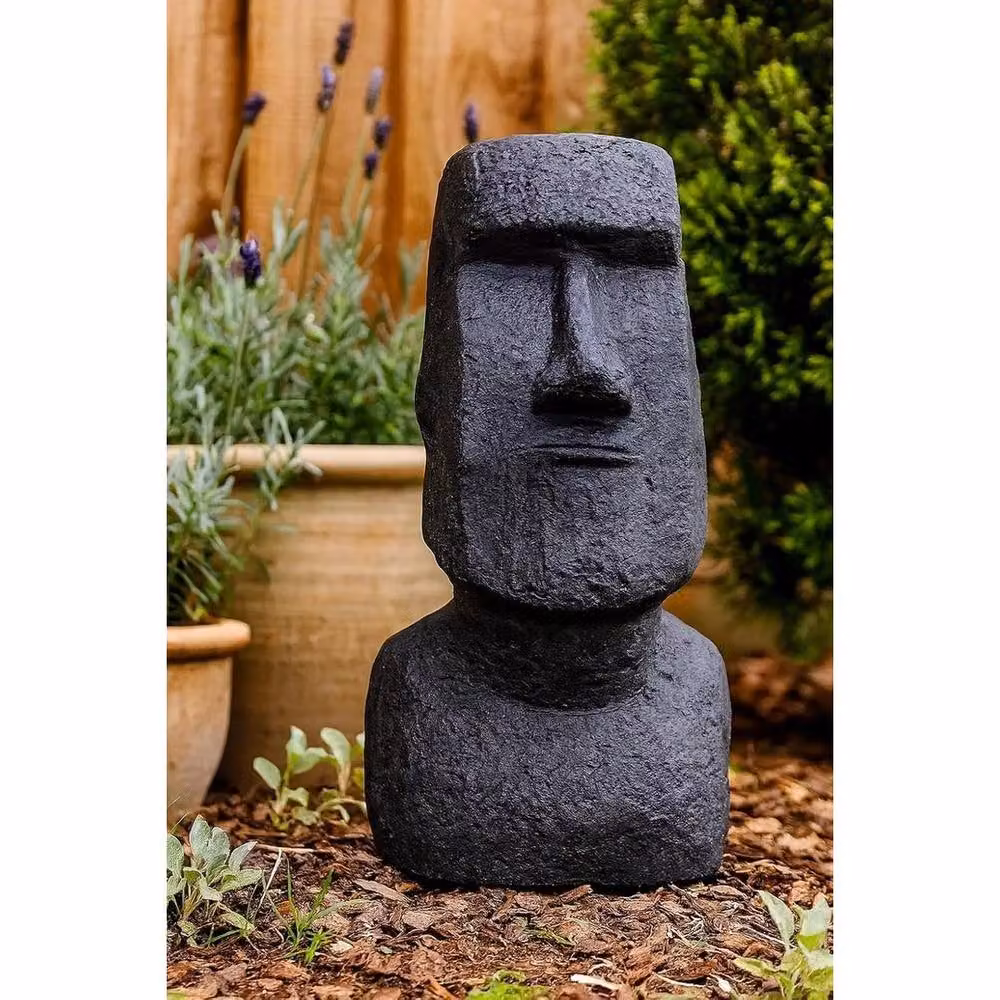 SPETLEK Moai Garden Decor Ornament in Anthracite Grey, Height: 40 cm – 3
