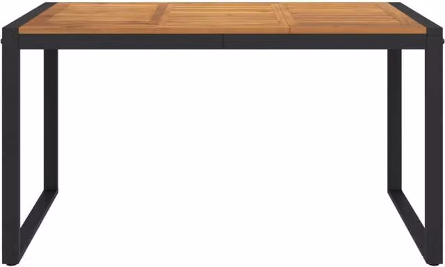 Berkfield Home Brown Acacia Wood Garden Table with U-shaped Legs, W/D/H: 140 x 80 x 75 cm – 1