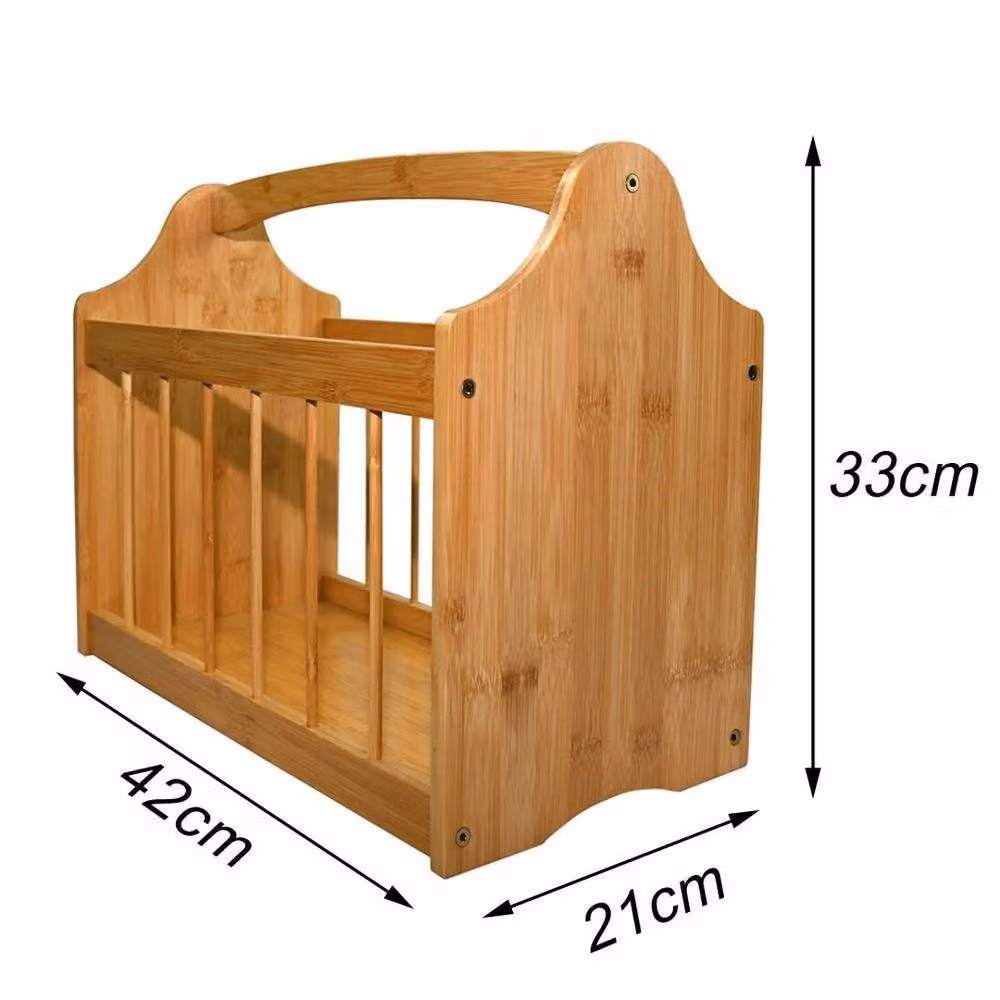 Kelvenix Magazine Rack Holder in Brown, W/D/H: 42.0 x 33.0 x 1.5 cm – 2