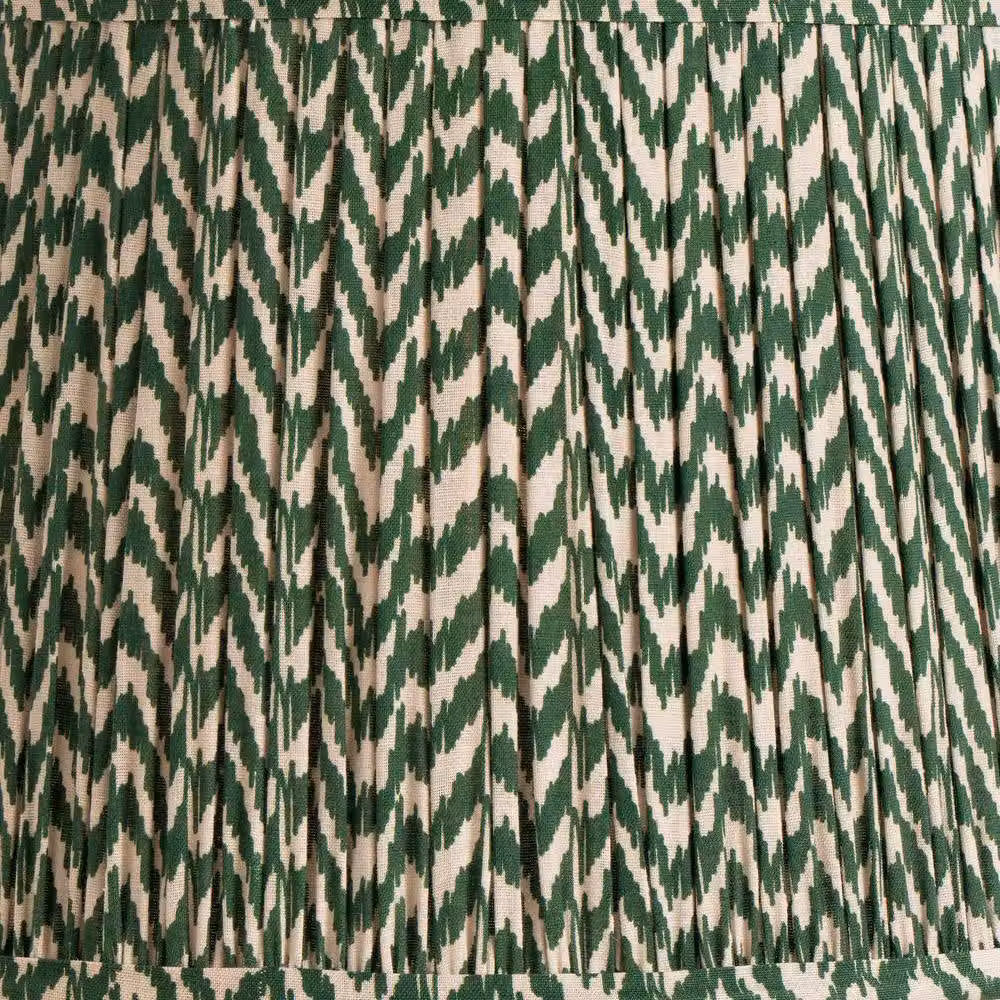 Ruma Forest Green Chevron Tapered Pleat Fabric Lampshade for Table Lamps, Diameter: 40.64 cm – 2