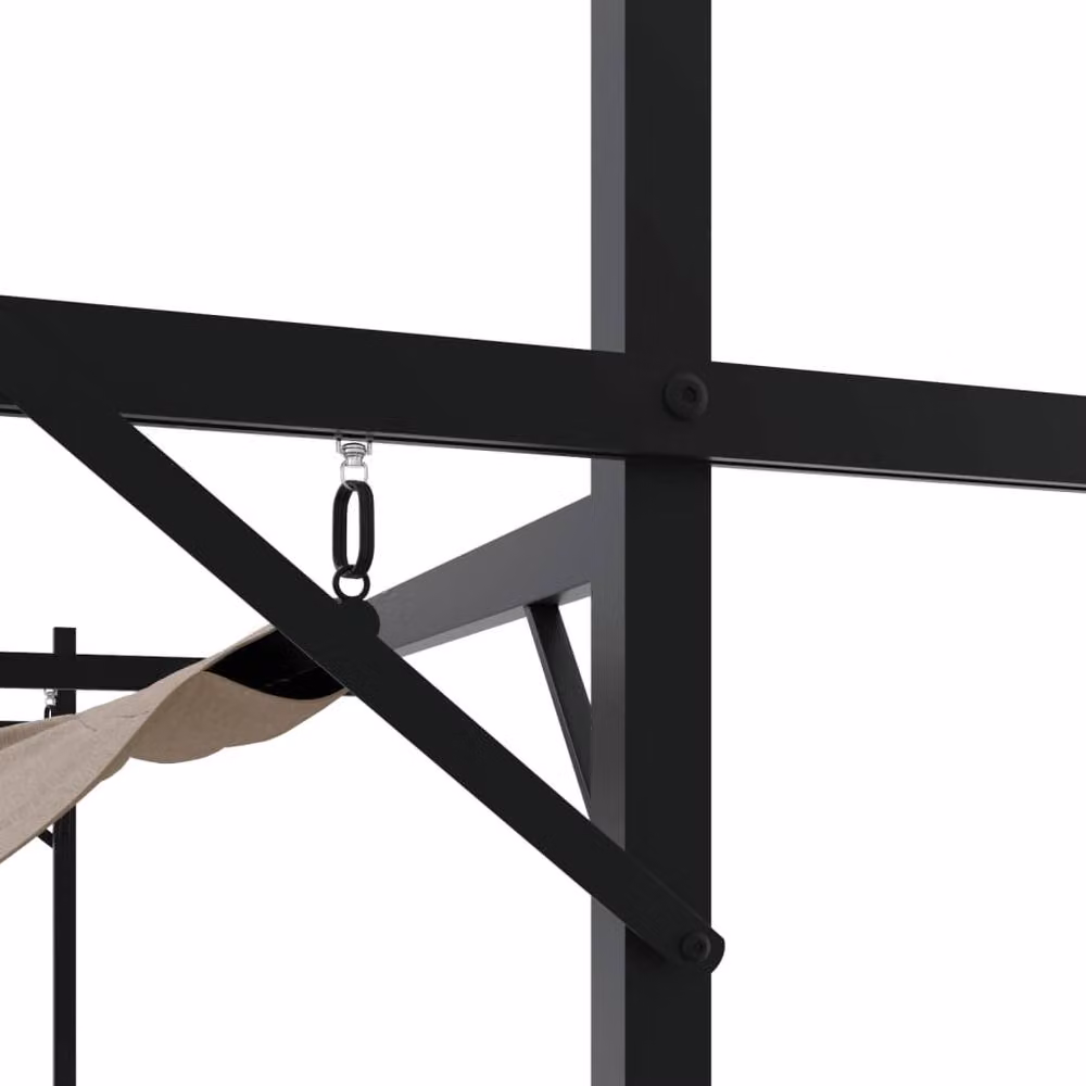 Berkfield Home Pergola with Retractable Roof in Taupe Beige, W: 395 cm, D: 292 cm, H: 230 cm – 3