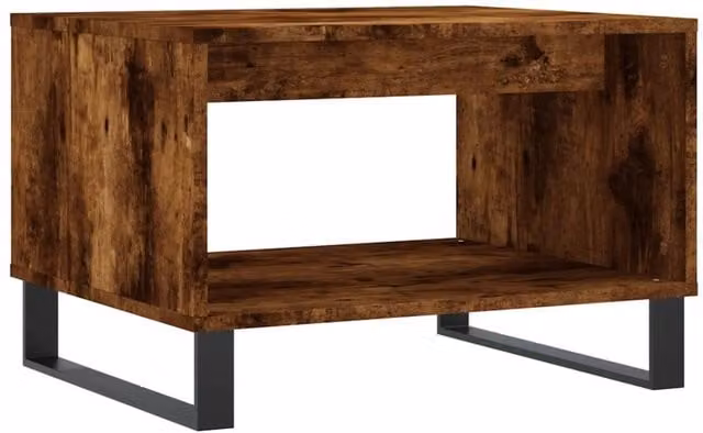 Berkfield Home Smoked Oak Coffee Table in Brown, W: 60 cm, D: 50 cm, H: 40 cm