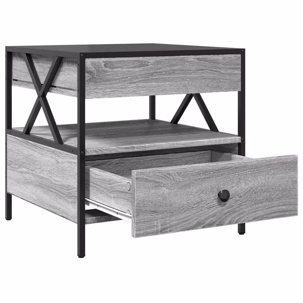 Berkfield Home Infinity LED Coffee Table in Grey Sonoma, W/D/H: 50 x 50 x 51 cm – 4