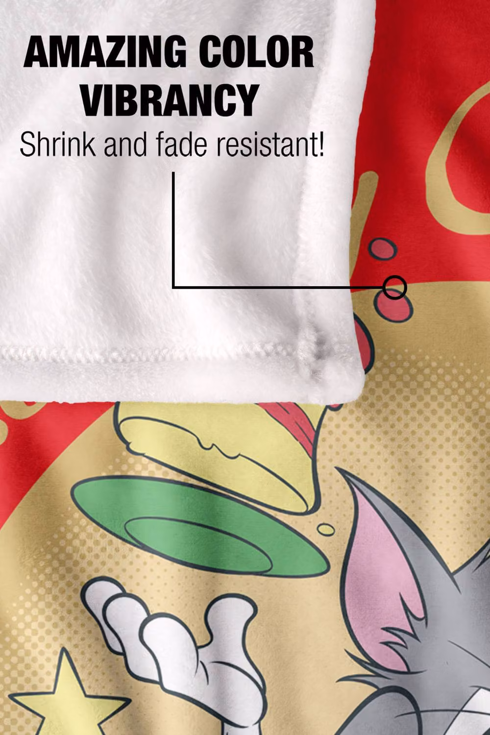 Warner Bros. Tom & Jerry Christmas Holiday Cheer Super Soft Fluffy Polyester Throw Blanket, Multicolour, Extra Large – 5