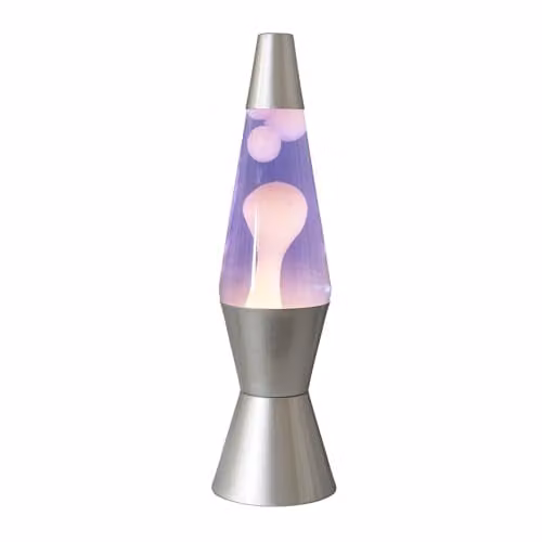 ValueLights Retro LED Lava Lamp with Purple Liquid and White Wax, Multicolour Tabletop Mood Light – 1