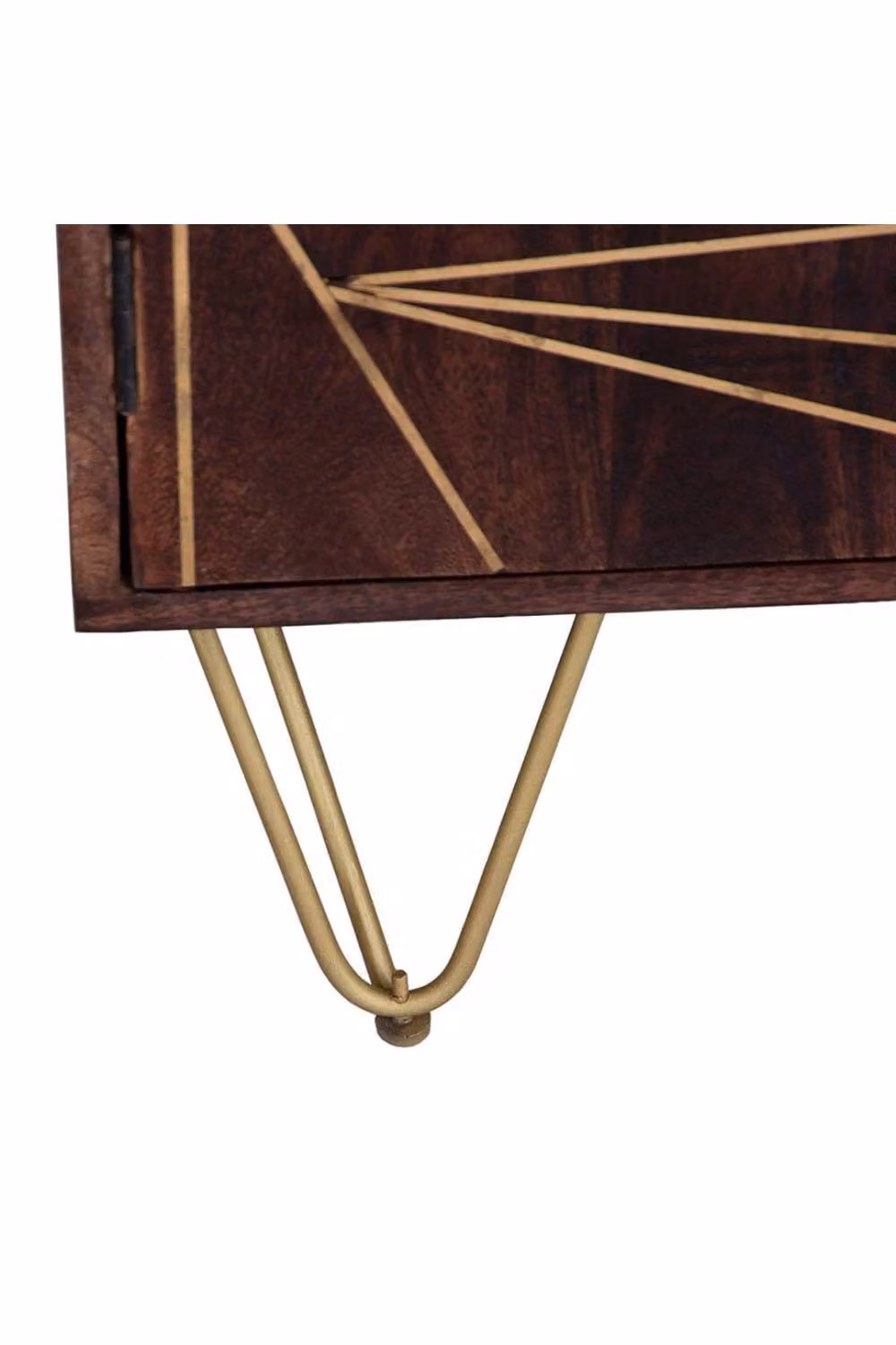 IH Design Silchester Large 3 Door Mango Wood Sideboard in Brown with Gold Detail – 4