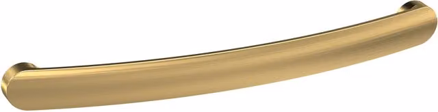 Balterley Curve Rounded D Shape Kitchen Cupboard and Bathroom Cabinet Handle, Brushed Brass, H 24 mm x W 19 mm x D 210 mm, 192 mm Centres