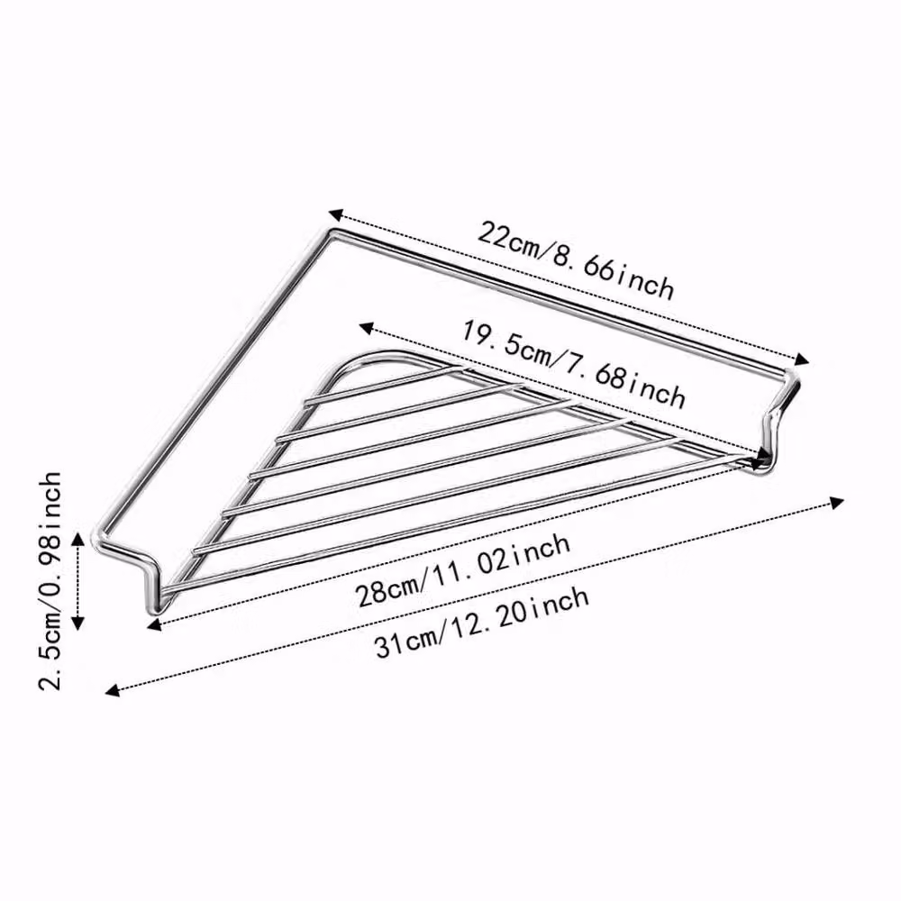 PAWNORA Stainless Steel Sink Corner Rack in Silver – 2